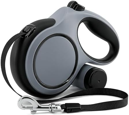 16ft Retractable Dog Leash for Medium Dogs up to 66 lbs, Gray
