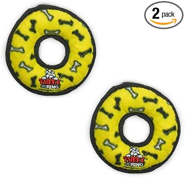 TUFFY® : 2 Pack Ring Dog Toy: Ultra Durable Plush Toy with Multiple Layers & Reinforced Seams, Washable and Floats, Original Construction