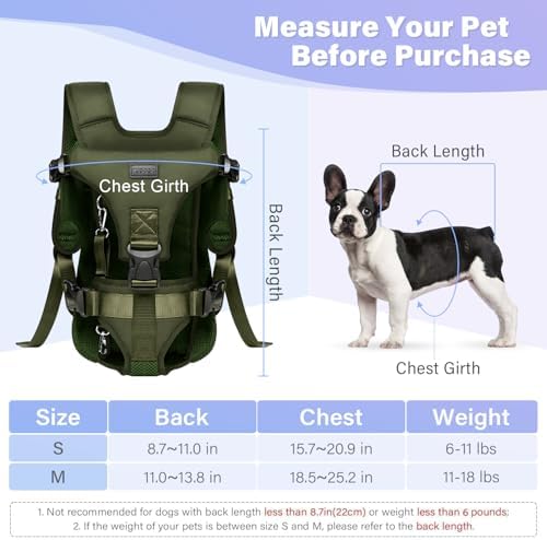 YUDODO Front Pet Carrier Backpack for Small Dog, Legs Out Dog Chest Carrier
