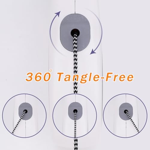 Retractable Dog Leash, 20 FT Dog Walking Leash for Small Medium Large Dogs up to 44 lbs, Heavy Duty No Tangle (White, 20 FT (0-44 lbs))
