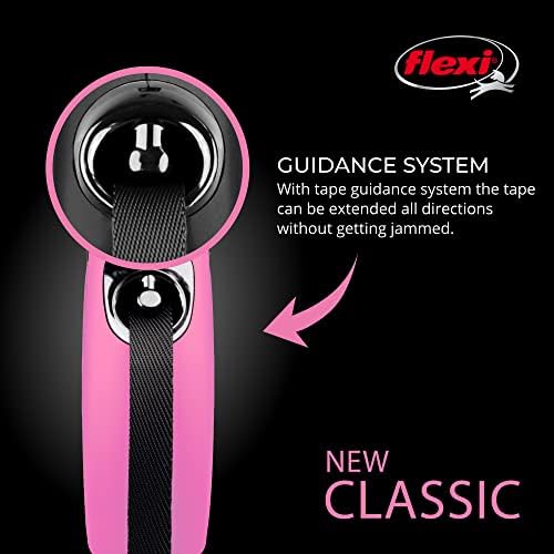 FLEXI® Classic Tape Retractable Dog Leash, Small, 16 ft - Pink
