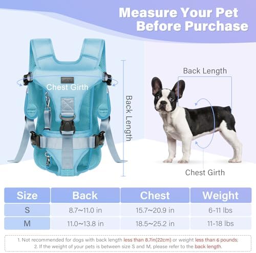 YUDODO Front Pet Carrier Backpack for Small Dog, Legs Out Dog Chest Carrier