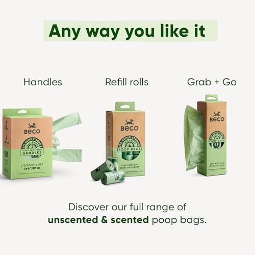 Beco Pets Beco Bags - 120 Large Unscented Poop Bags for Dogs - Eco-Conscious and, 2.6 x 2.8 x 5.9 inches