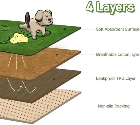 Qeils Reusable Puppy Pads , Washable Pee Pads for Dogs 30" x 34" 4 Pack