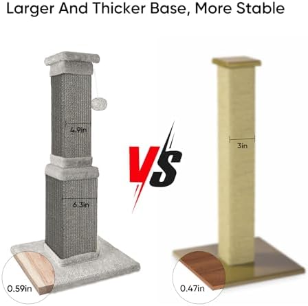 Cat Scratching Post for Indoor Cats, 32Inch Sisal Cat Scratcher