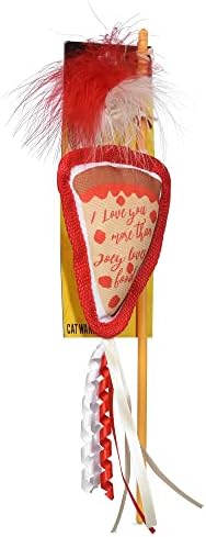 Friends The TV Show Cat Toy Joey Loves Pizza Catnip Wand, Catnip Inside | Friends for Pets | Interactive Toy for Cats, Dancing Teaser with Ribbons | Cat Exercise Toy with Feathers and Catnip