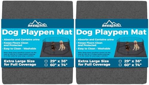 Dog Playpen Mat, Washable Pee Pads for Dogs 60” x 74”2Pack