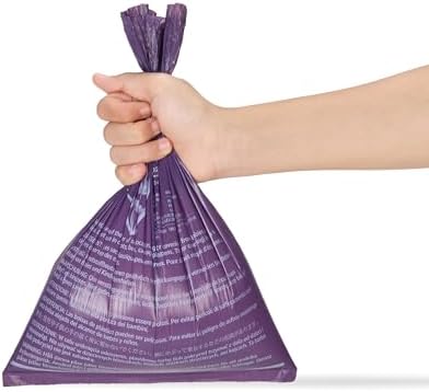 Amazon Basics Dog Waste Bags, Leakproof, Lavender Scented, 13 x 9 Inch, 120 Count (8 Rolls of 15)