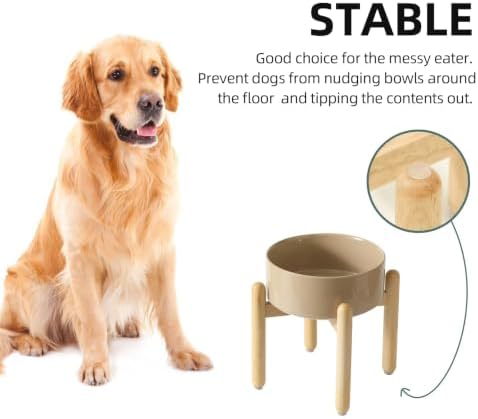 Havniva Ceramic Dog Bowls Elevated, Raised Dog Food Bowl for Small Dogs