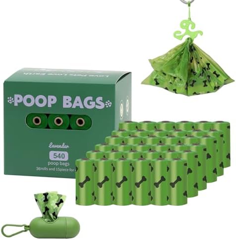 HZDHCLH Dog Poop Bags 540 Count Extra Thick Lavender Scented Pet Waste Bags