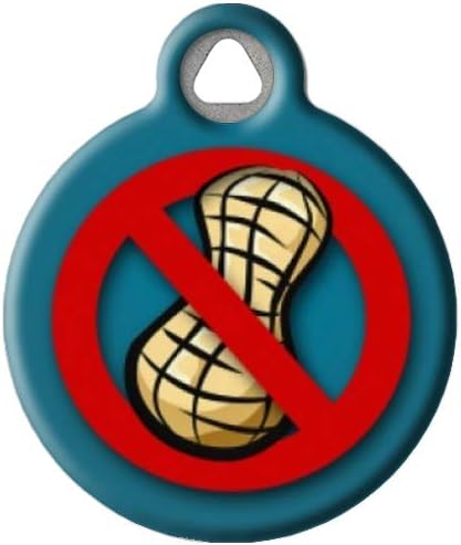 Peanut Allergy Personalized Medical Alert Pet ID Tag for Dogs and Cats, Silent Polymer Coated Stainless Steel Nametags with Customized Identification Information, Large 1.25" Diameter