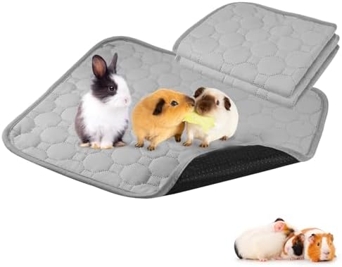 2 Pack Washable Dog Pee Pads, 26" x 20" Reusable Puppy Pads, Waterproof Anti Slip Bottom Pet Training Pads for Small Animals Rabbit Hamste Bunny Puppy Cat Grey Large