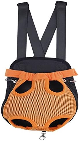 Front Cat Dog Backpack Travel Bag Sling Carrier Portable Outdoor Lightweight and Soft Comfortable Puppy Kitty Rabbit Double-Sided Pouch Shoulder Carry Tote Handbag Orange XL