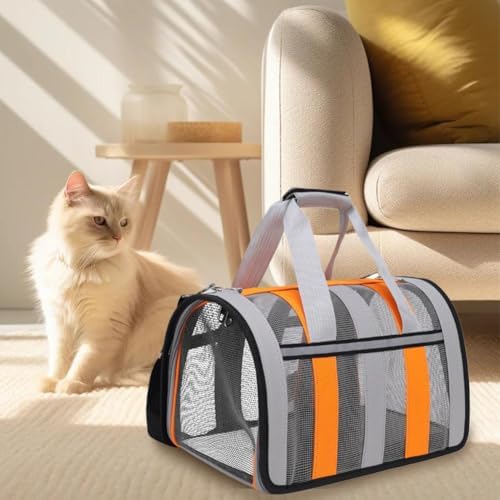 Cat, Dog Carrier, Airline Approved Pet Carrier for Cats and Dogs up to 20 Lbs, Soft, Foldable, Washable Travel Bag for Small to Medium Pets, Portable Comfortable Cat Dog Carrier for Home Outdoor Use
