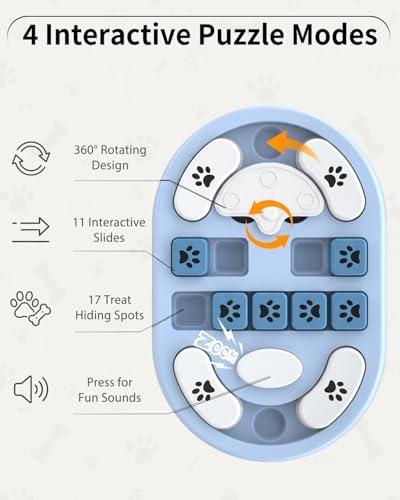 Dog Puzzle Toy, Interactive Enrichment Treat Food Puzzles, Gray