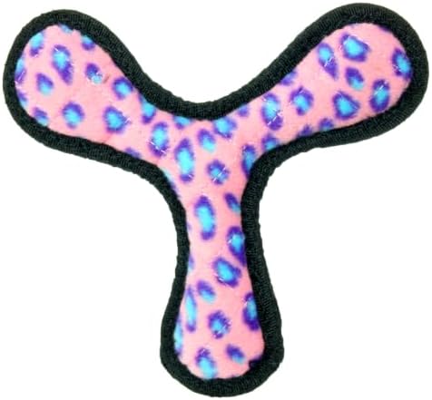 TUFFY - World's Tuffest Soft Dog Toy -Boomerang-Squeakers-Multiple Layers.Made Durable, Strong & Tough.Interactive Play(Tug, Toss & Fetch).Machine Washable & Floats (Pink, Junior)