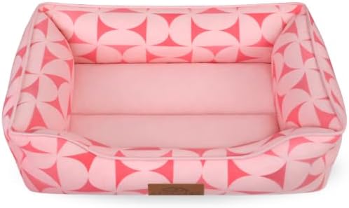Zerbuger 20in Pink Pattern Rectangle Cat Dog Bed Machine Washable Sofa