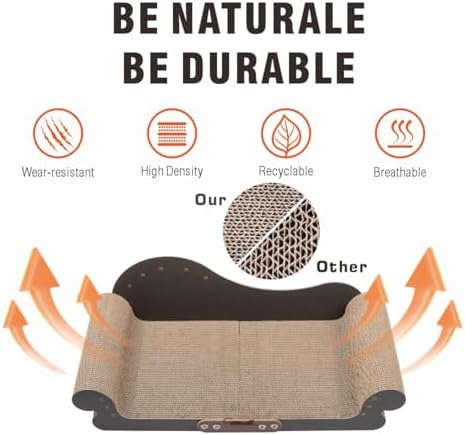 Extra Large Cat Scratcher Bed, Sofa Shaped Cardboard Couch