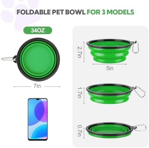 Collapsible Dog Bowl Large 34oz, Travel Dog Water Bowl Portable