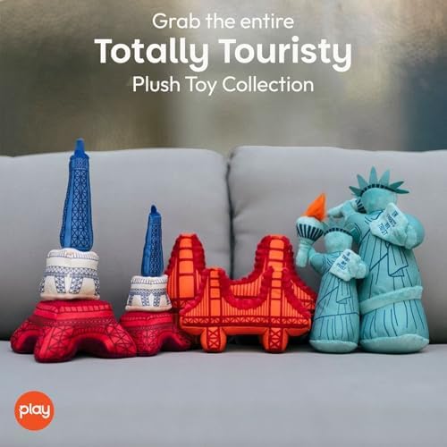 P.L.A.Y. Cute Plush Dog Toys - Totally Touristy Landmark Themed Durable Squeaker Toy, Great for Puppies & Small, Medium, Large Dogs - Machine Washable, Recycled Materials (Statue of Liberty, X-Small)