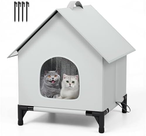 Large Cat House for Outside&Indoor,Insulated and Weatherproof,Foldable Cats Shelter, Bigger Cat House, Selfwarming Cat Shelter Large Cave Bed for Winter,Garden(22 x 22 x 26 inch,XL,Normal)