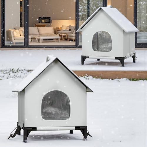 Large Cat House for Outside&Indoor,Insulated and Weatherproof,Foldable Cats Shelter, Bigger Cat House, Selfwarming Cat Shelter Large Cave Bed for Winter,Garden(22 x 22 x 26 inch,XL,Normal)