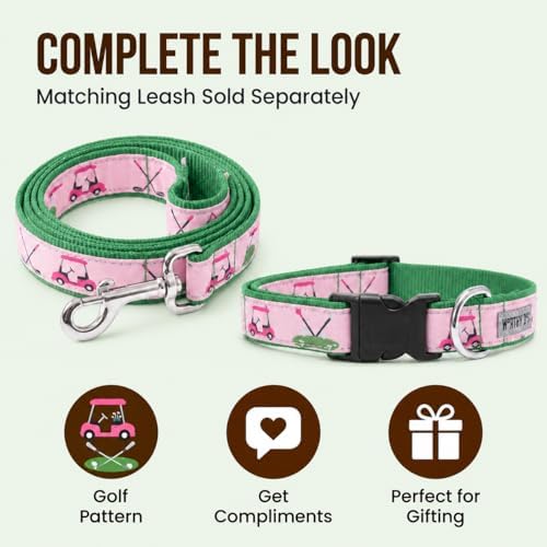 THE WORTHY DOG Summer Print, Adjustable Dog Collar, Large Dogs, Golf