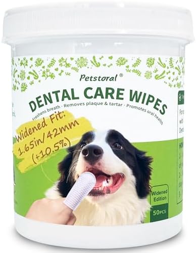 Petstoral Dental Care Wipes for Dogs and Cats, 50 Count
