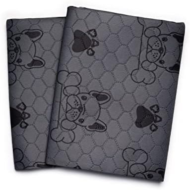 Washable Pee Pads for Dogs (2-Pack) Large 28 in x 35 in, Reusable Quilted Pet Training, Dark Gray Floor Mat Absorbent Whelping Potty and Crate Liner (DK Gray)