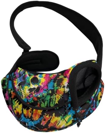 COEQINE Rainbow Gothic Pet Carrier Sling for Small Dogs Puppy Bag Travel