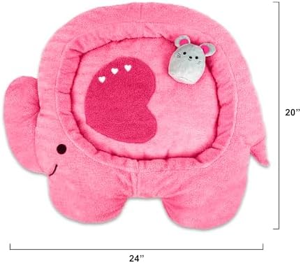 TONBO Soft Plush Small Cute and Cozy Nature Dog Cat Bed, Washer and Dryer Friendly (Elephant)