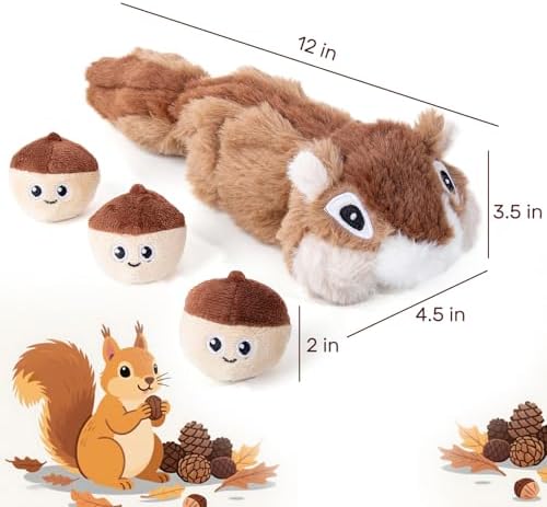 Hollypet Squeaky Hide and Seek Dog Toys for Small and Medium, Pine Cone
