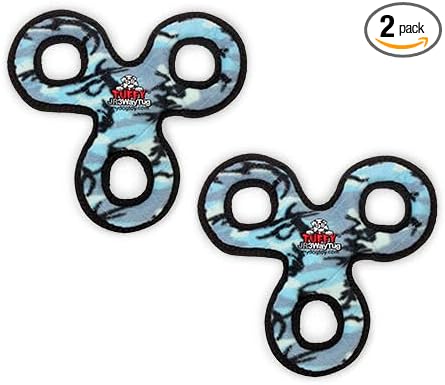 TUFFY® : 2 Pack 3Way Tug Dog Toy: Ultra Durable Plush Toy with Multiple Layers & Reinforced Seams, Washable and Floats, Original Construction