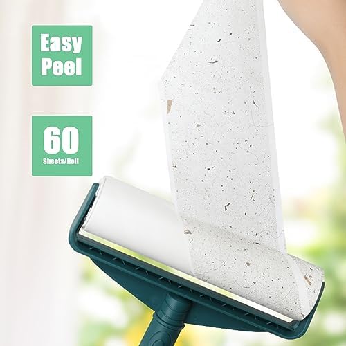 7.5 inch Lint Roller Refills Only, Pet Hair Remover Refills for Clothes Carpet Floor Couch, Extra Sticky Lint Brush Roller Refills, Pack of 5 Rolls, Total 300 Sheets (7.5'' Wide)