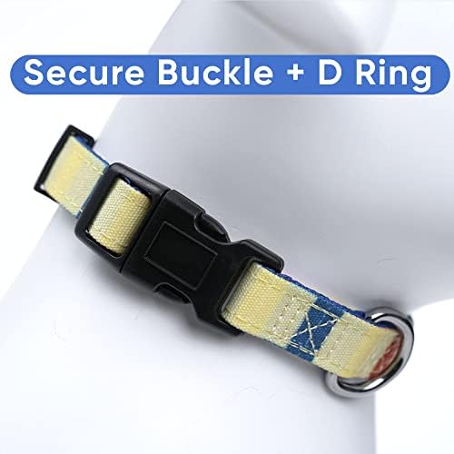 Pawtitas Pet Soft Adjustable Solid Color Puppy Collar Dog Multicolor Customizable Embroidered Customize w Name & Phone Number Yellow Orange Blue Extra Small Customized X-Small (Pack of 1)