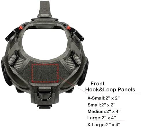 ICEFANG No Pull Tactical Dog Harness for Small Dogs,Adjustable Dog Vest