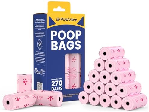 Dog Poop Bags, Guaranteed Leak Proof and Extra Thick Poop Bag Rolls for Dogs, Lavender Scented Pet Waste Bags Made from 70% Certified Recycled Plastic, 270 Count, Pink