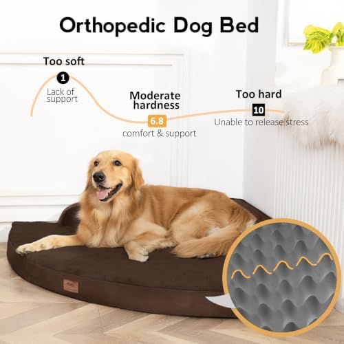MEKIY Jumbo Orthopedic Waterproof Dog Bed with Sides for Extra Large Dogs