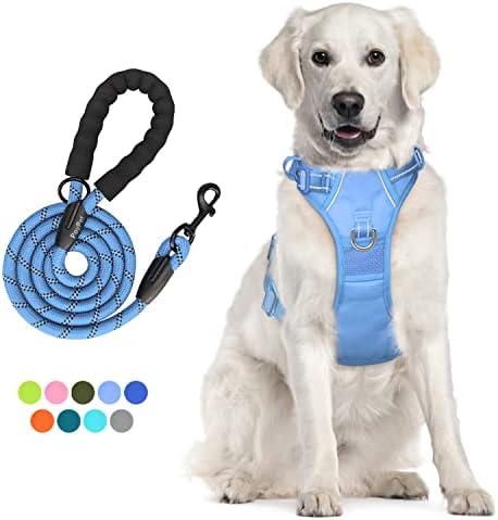 PoyPet Dog Harness and Leash Set, No Pull Vest with Front Clip and Handle