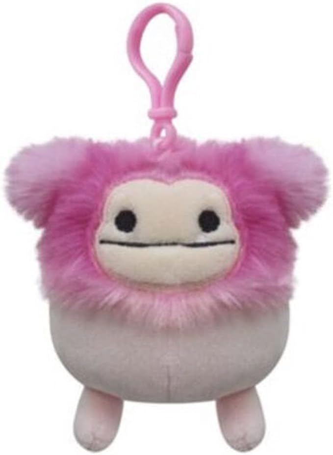 Squishmallow Official Kellytoy Magical Fantasy Squad Squishy Soft Animals Choose Dragons Bigfoots Unicorns and More (Caparinne Pink Bigfoot, 3.5 Inch Clip)