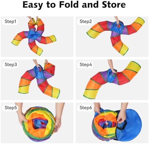 Joytale Cat Tunnel for Multiple Cats, 5-Way Indoor Tube Toy to Chase & Hide