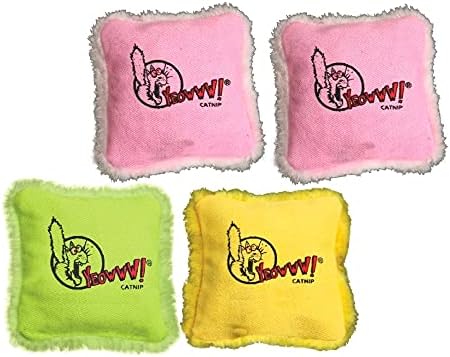 Yeowww! (4 Pack) 100% Organic Catnip Pillows (Assorted Colors)