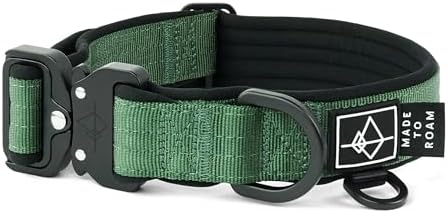 MADE TO ROAM Comfort Collar - Adjustable Nylon Dog Collar with Soft Comfortable Padding, Light Aviation Aluminum Metal Buckle for Small, Medium and Large Dogs (Oregon Haze, Size 1)