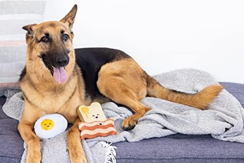 Pearhead Breakfast Dog Toy Set - 3-Piece Bunch Food Theme (Egg) (Pack of 6)