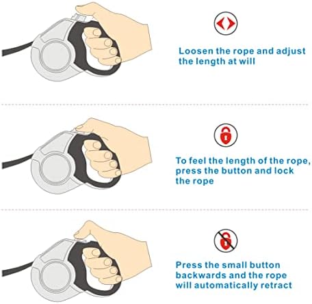 Idepet Heavy Duty Retractable Dog Leash Steel Chain 16ft Pet Leashes