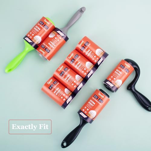 4 inch Lint Roller Refills Only for Scotch Brite, Everyday Clean Lint Roller Refills 4 Pack, Pet Hair Pickup Extra Sticky 90 Sheets per Refill, 360 Adhesive Sheets Total (1 3/4 inch Inside Diameter)