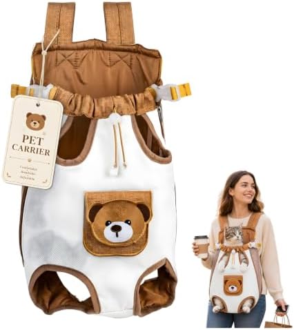 Cute Bear Design Front Pet Carrier Backpack for Small Pets，XXL