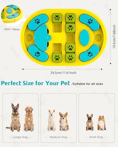 Dog Puzzle Toy, Interactive Enrichment Treat Food Puzzles, Yellow
