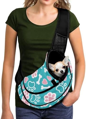COEQINE Dog Carrier Sling Mesh Bag Comfort Hands-Free Pet Sling Pouch