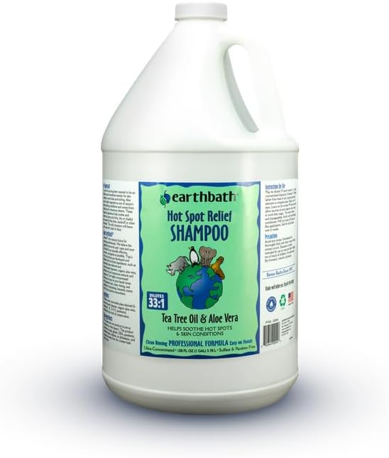 earthbath Hot Spot Relief Pet Shampoo, Made in USA, 128 Oz (1 Pack)